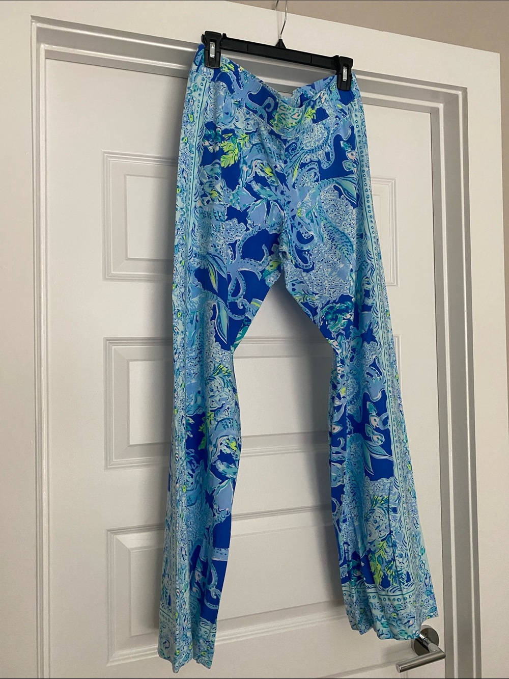 Lilly Pulitzer Blue Print Wide-Leg Pants